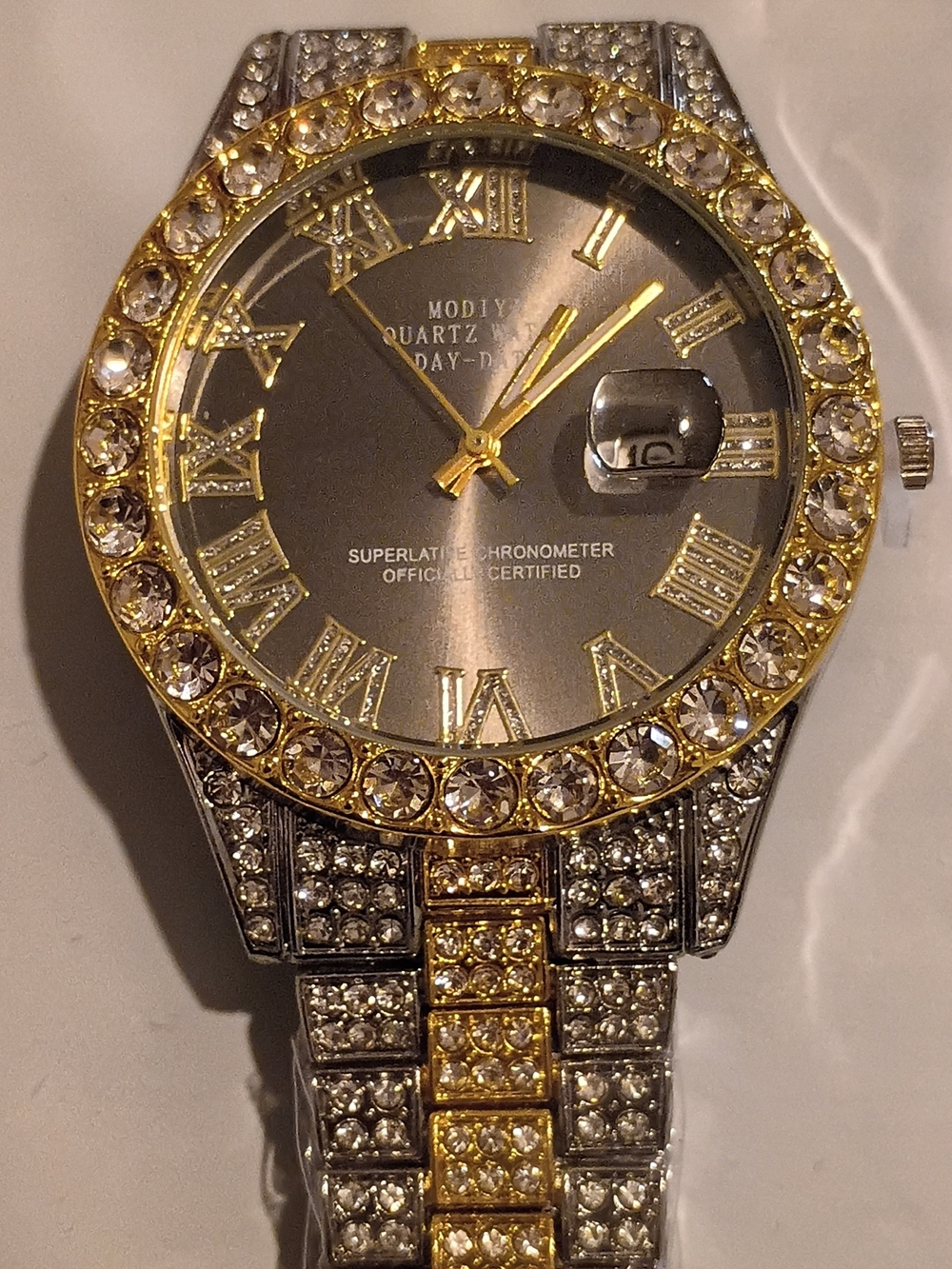 Gold and Silver Crystal Accent Women's Watch by